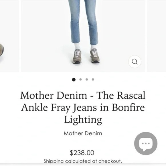 MOTHER DENIM THE RASCAL ANKLE FRAY JEANS BONFIRE LIGHTING sz 27 - Picture 2 of 10